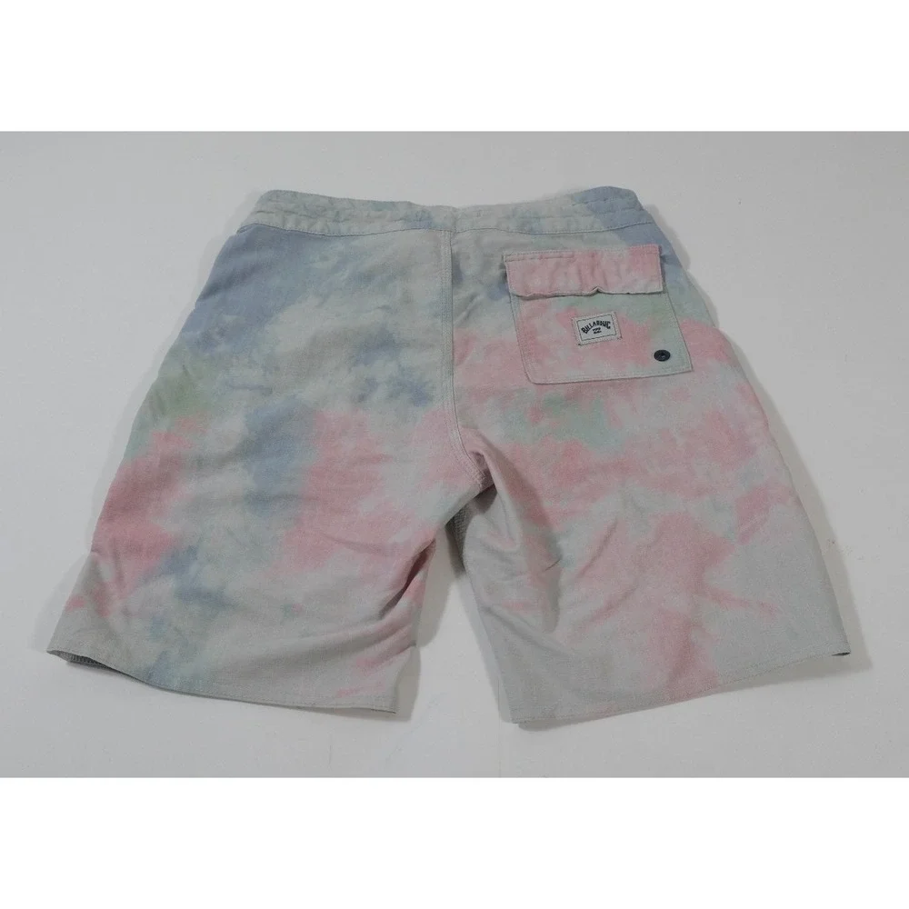 Billabong‎ Board Shorts Boys 25 Pink Blue Sundays Lo Tide Tie Dye Recycler Swim